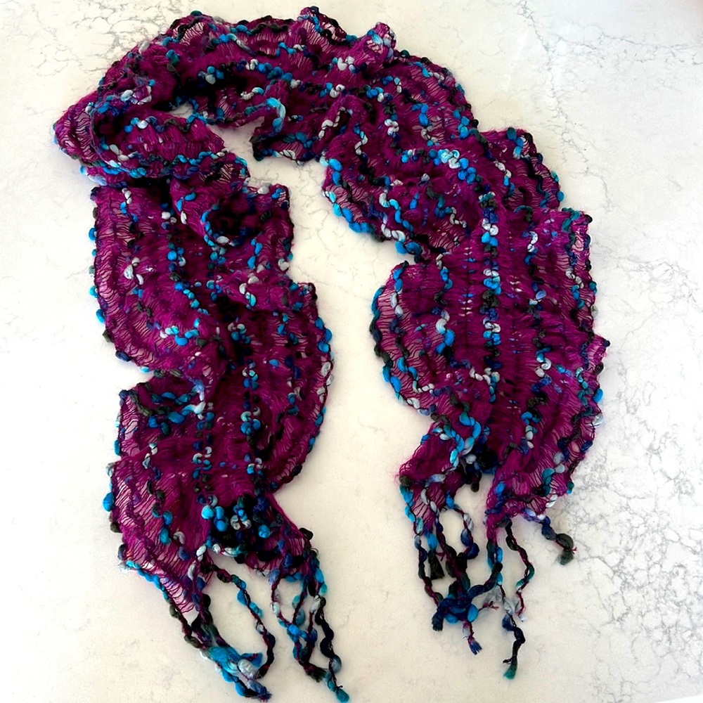 Purple and blue wavy scarf. NWT.